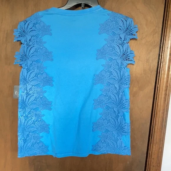 3/$45 Ella top floral crochet like detail top casual office boho summer spring M - Picture 17 of 17